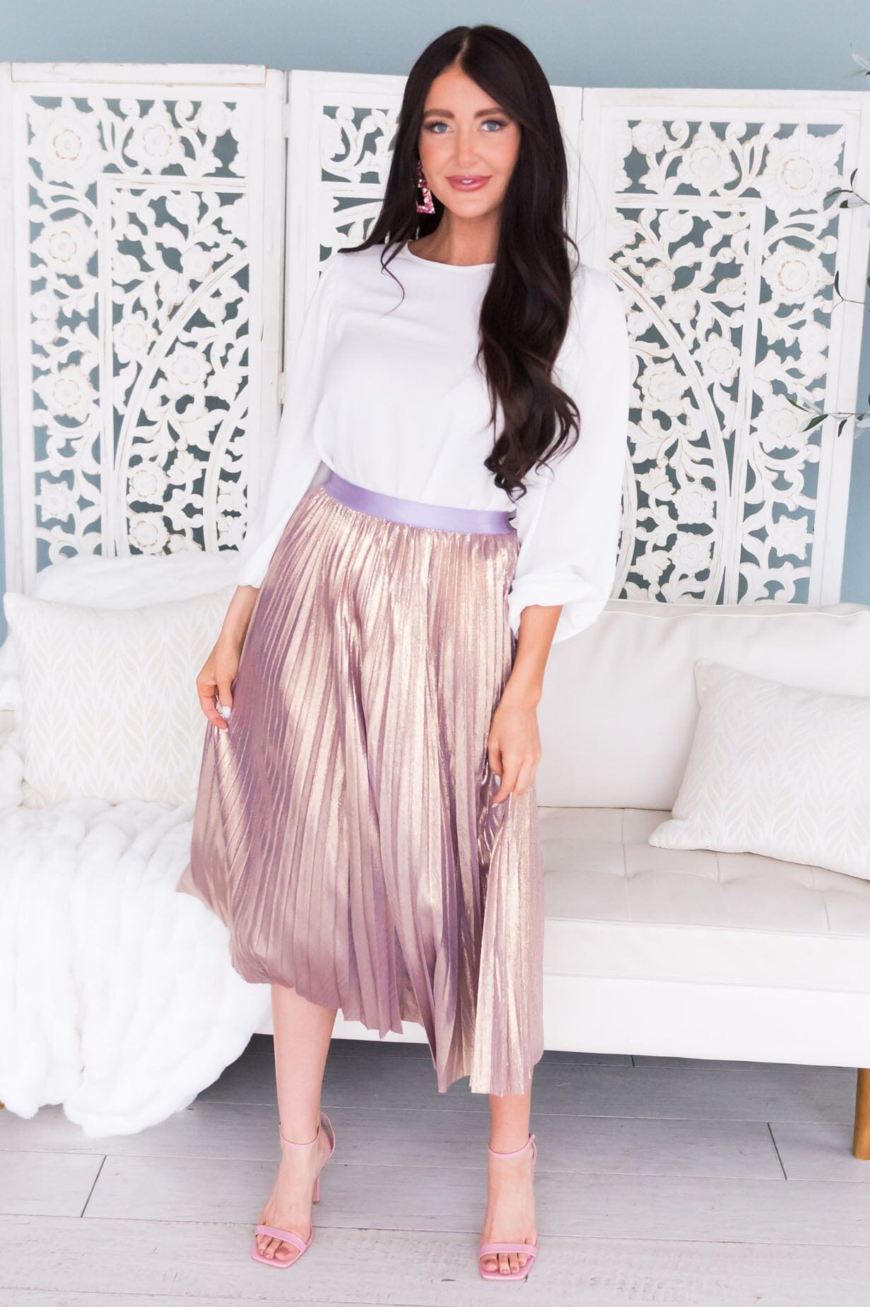 Shine Bright Darling Modest Pleat Skirt NeeSee's Dresses 