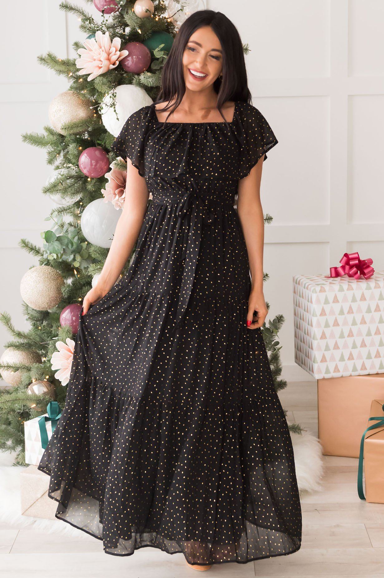 The Caroling Diamond Confetti Modest Maxi Modest Dresses vendor-unknown 