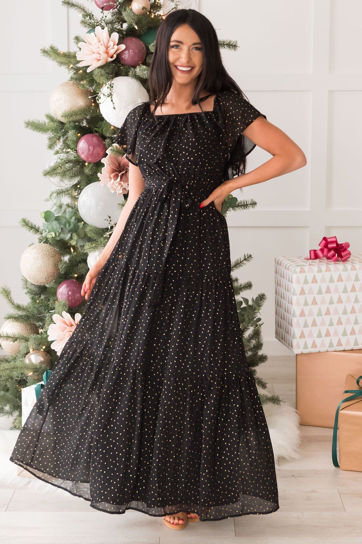 The Caroling Diamond Confetti Modest Maxi Modest Dresses vendor-unknown 