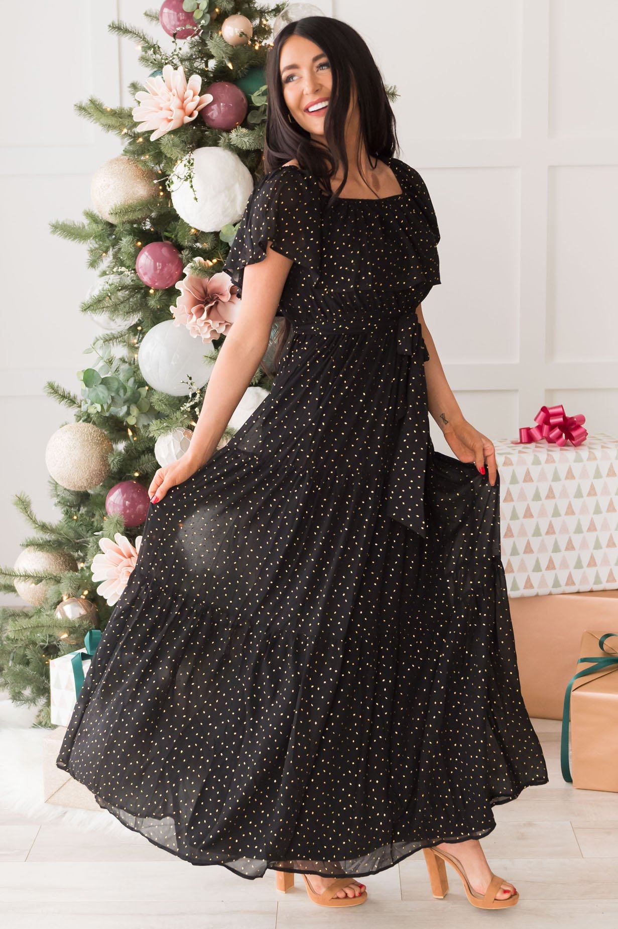 The Caroling Diamond Confetti Modest Maxi Modest Dresses vendor-unknown 