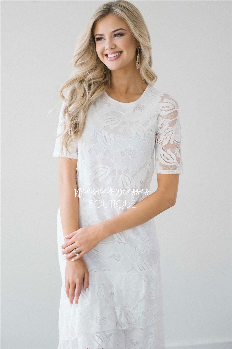 Summer Bride Tiered Ruffle Dress Modest Dresses vendor-unknown 