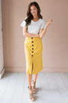 Fall Breeze Modest Button Down Skirt Skirts vendor-unknown