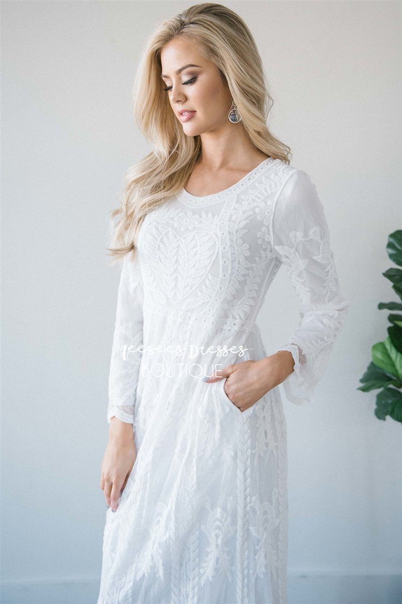 Day Dreamer Lace Full Length Dress Modest Dresses vendor-unknown 