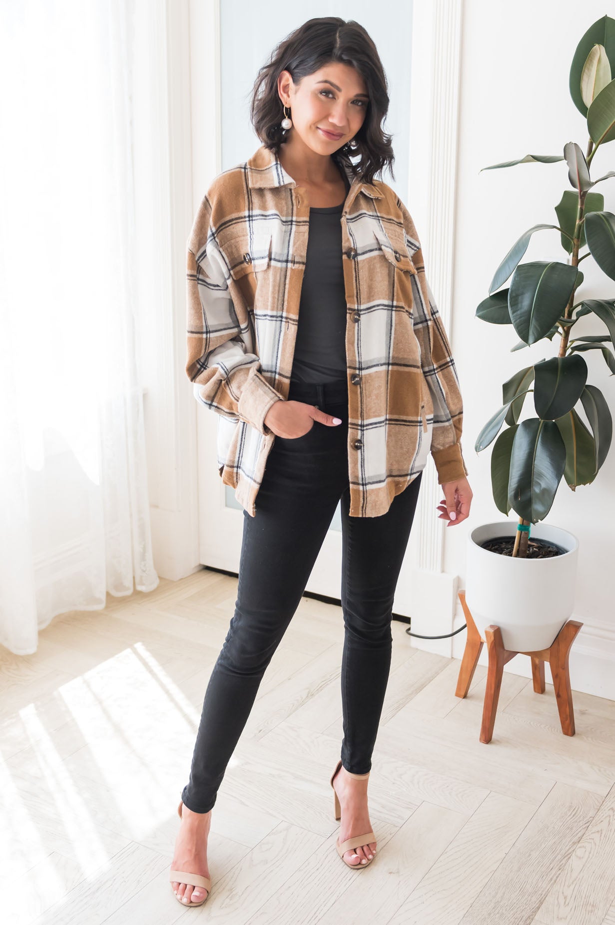 Forever Cozy Modest Plaid Jacket Modest Dresses vendor-unknown 
