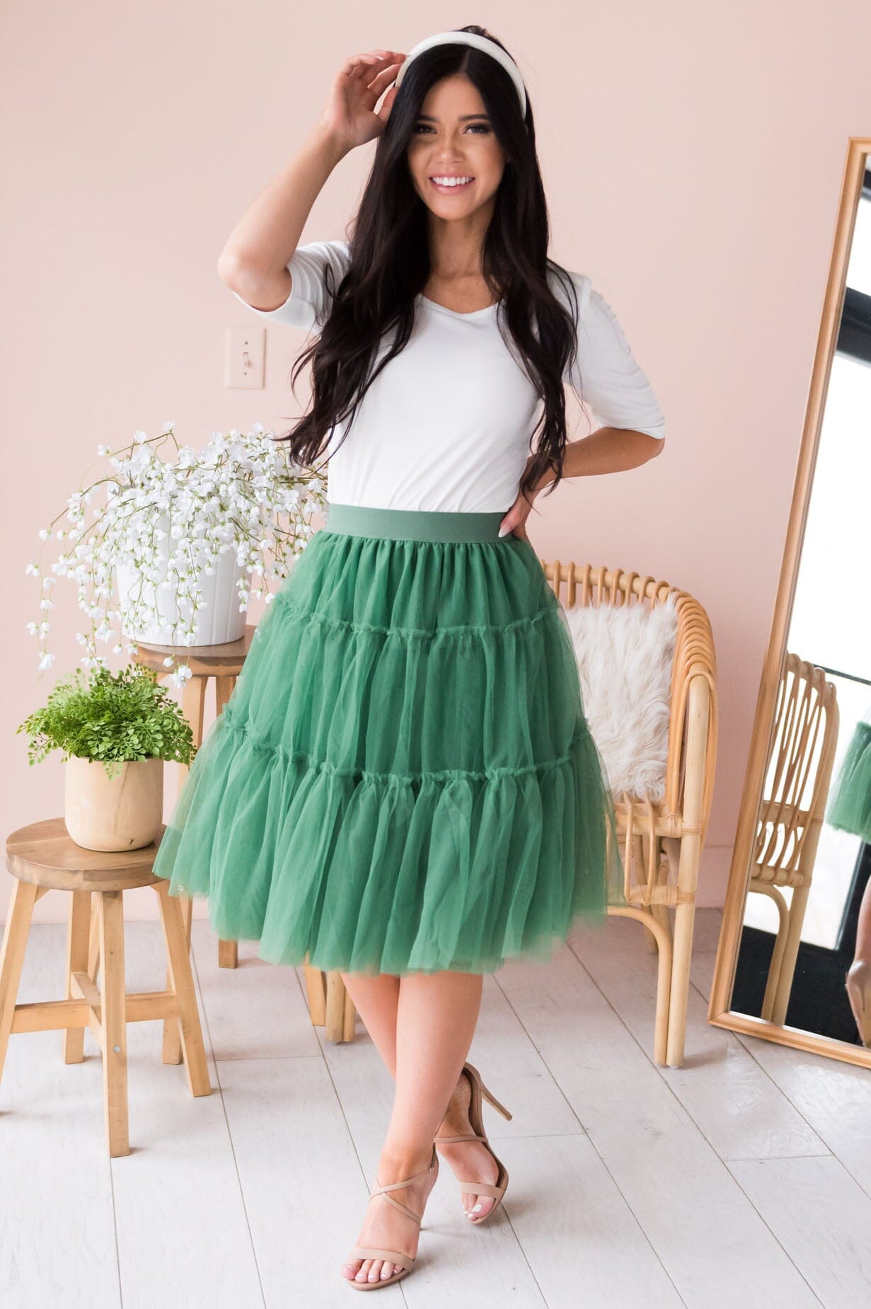 Twirling Away Modest Tulle Skirt Skirts vendor-unknown 