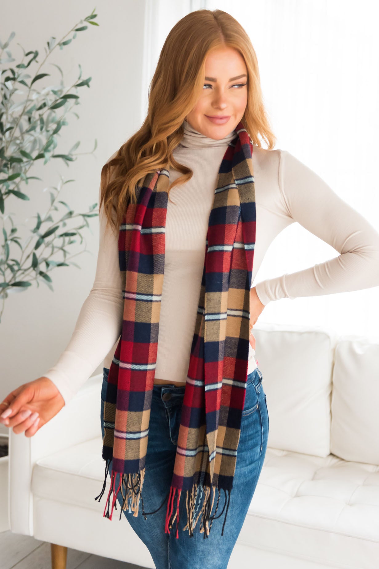 Cozy & Stylish Fringed Edge Scarf Accessories & Shoes Leto Accessories 