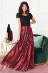 Glamorous Gala Sequin Maxi Skirt Modest Dresses vendor-unknown