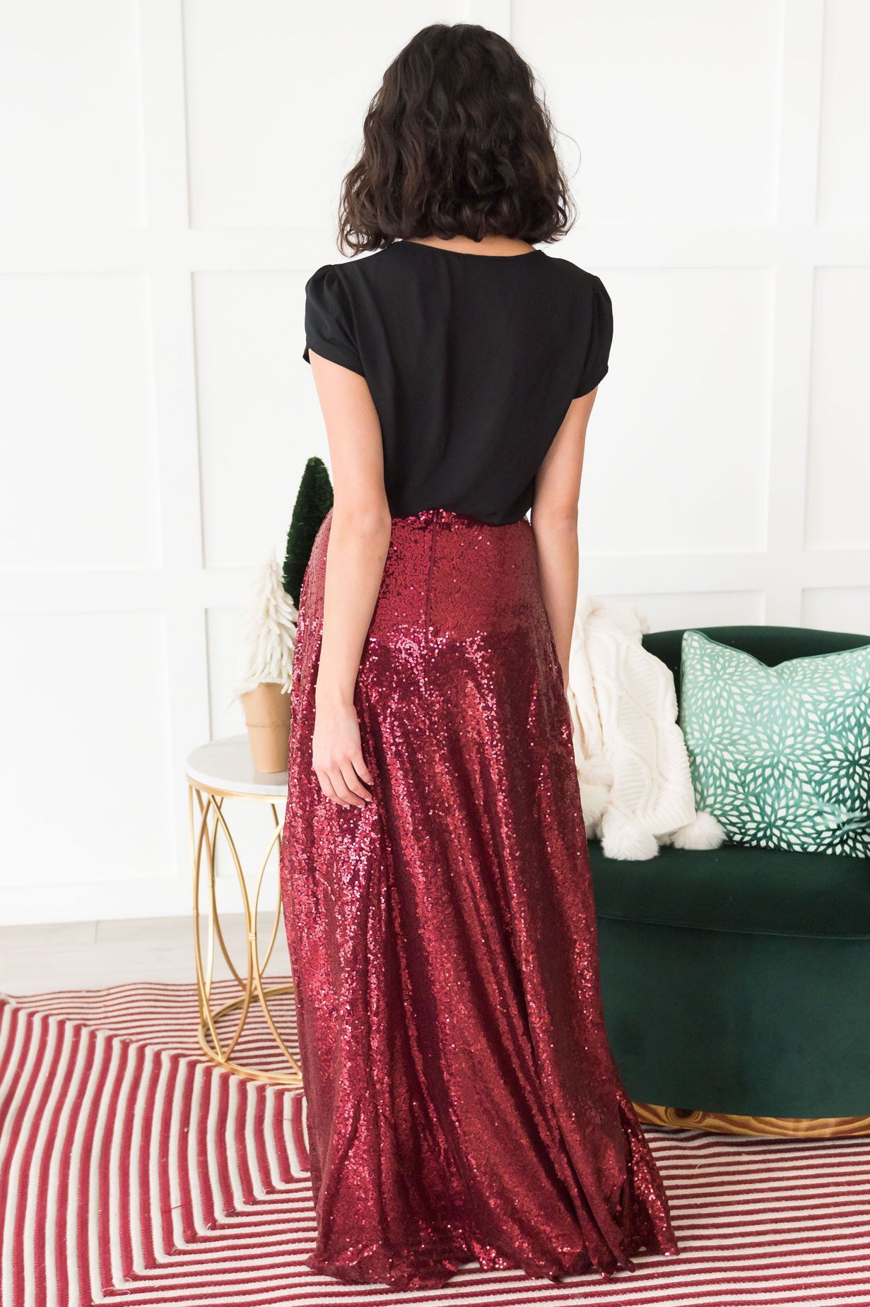 Glamorous Gala Sequin Maxi Skirt Modest Dresses vendor-unknown 
