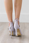 Soft Lilac Lace Up Heels Accessories & Shoes vendor-unknown