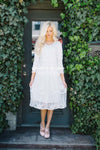 Day Dreamer Lace Dress in White Modest Dresses vendor-unknown
