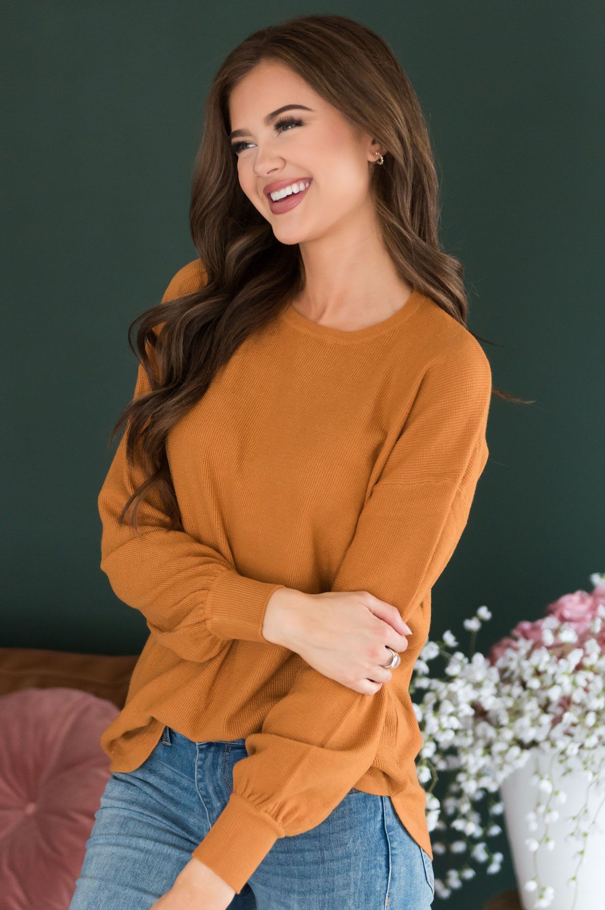 Fall In Line Modest Thermal Sweater Tops vendor-unknown 
