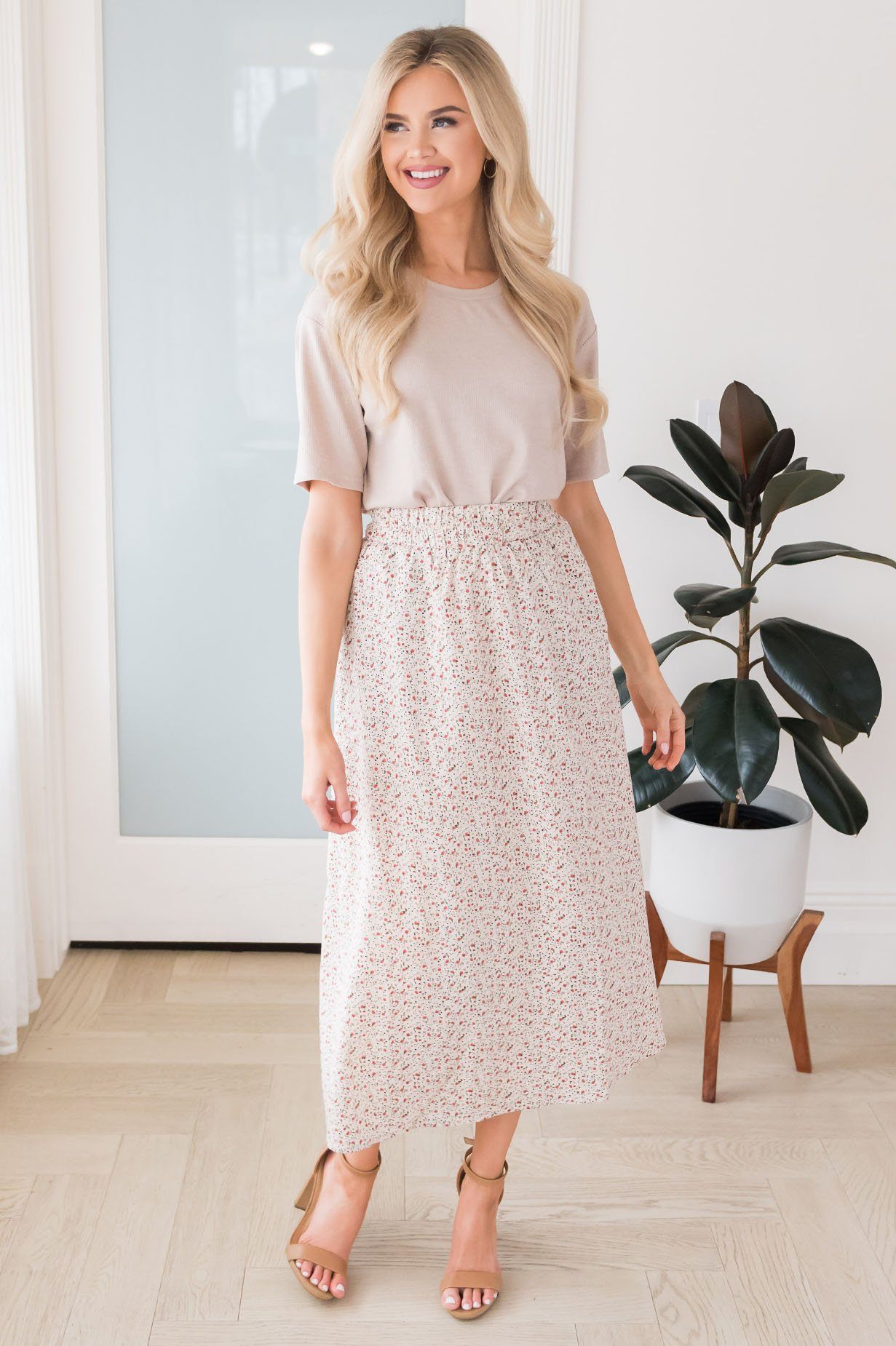 Always Cherished Floral Modest Skirt Skirts vendor-unknown 