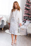 Shimmering Snow Fall Modest Sequin Skirt Modest Dresses vendor-unknown