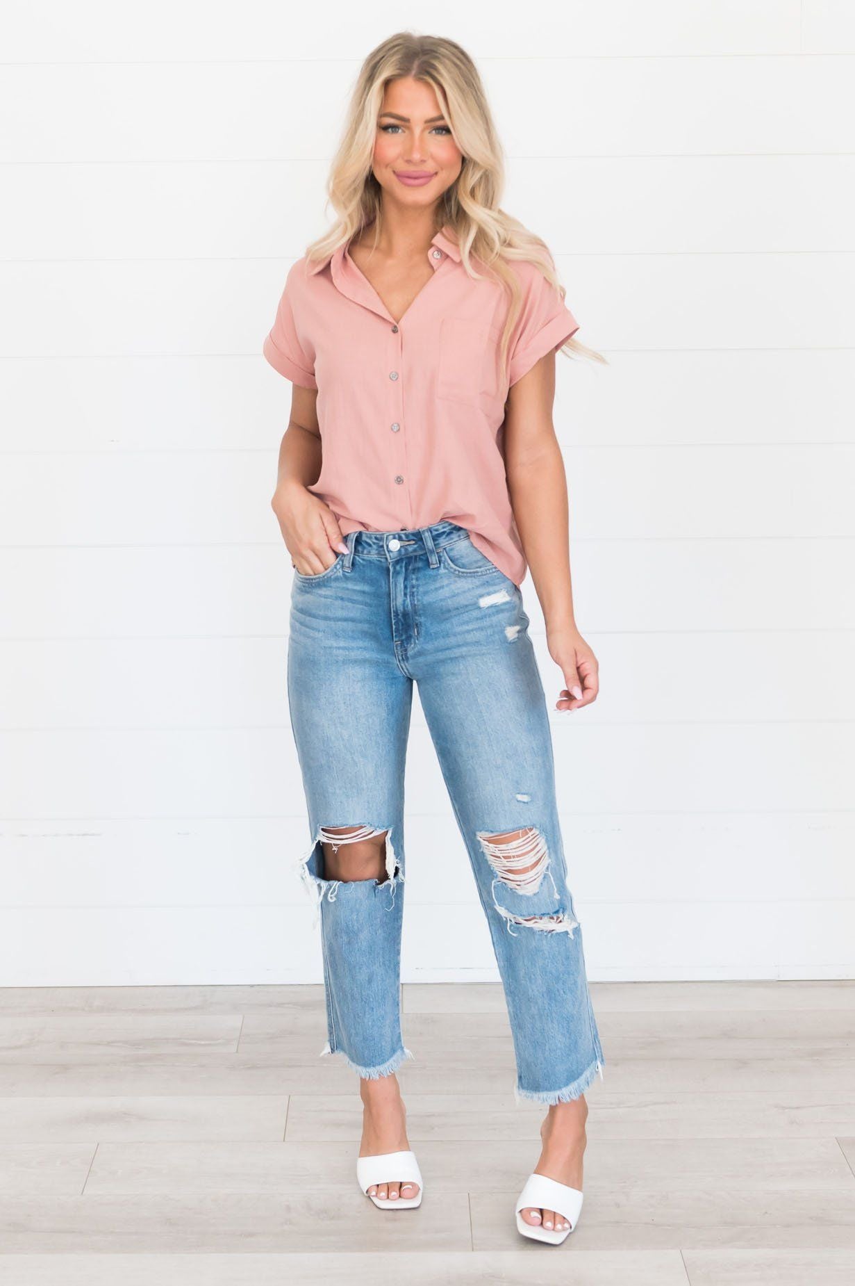 Caught Your Gaze Modest Blouse Tops vendor-unknown 