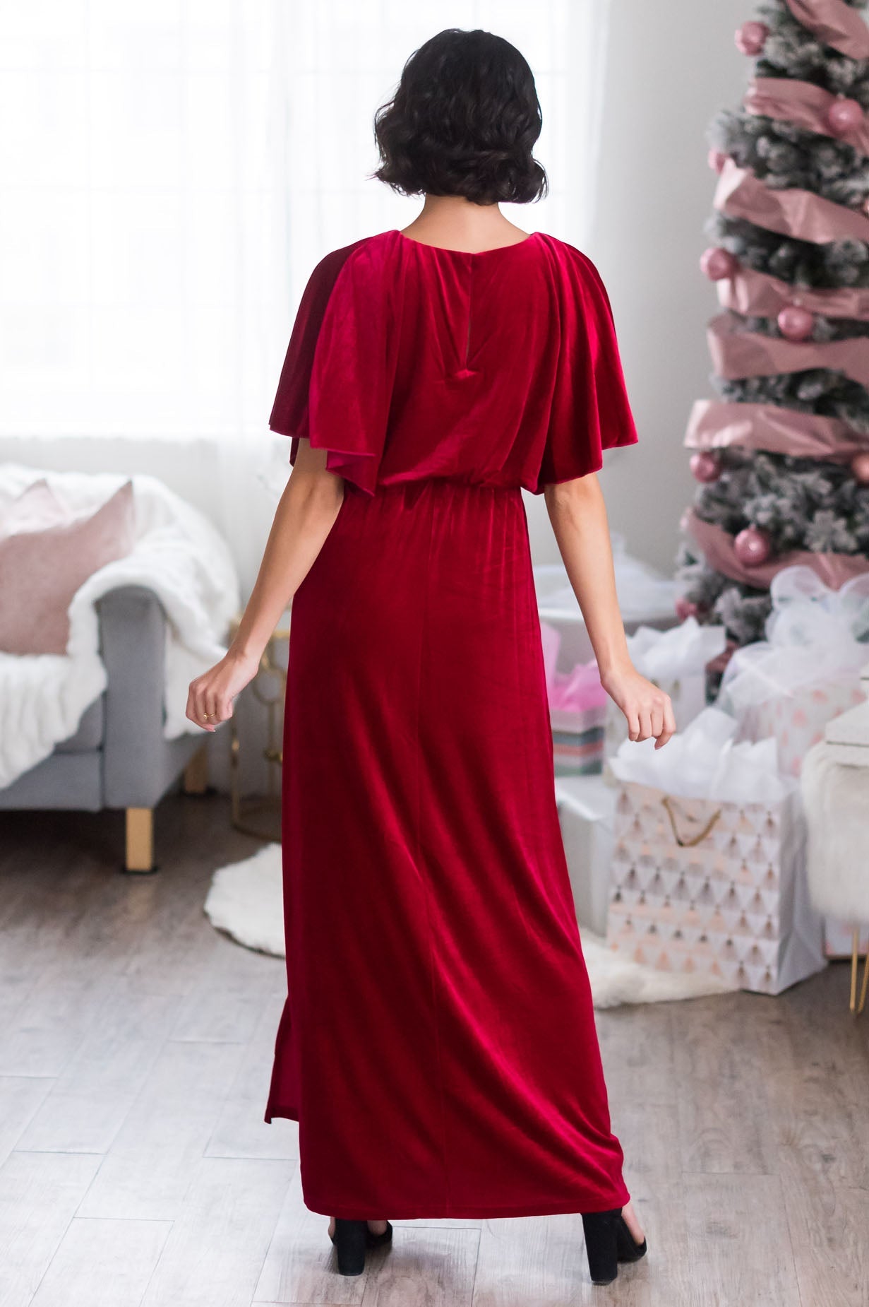 The Joy Evening Out Velvet Gown Modest Dresses vendor-unknown 