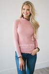 Adorable Pink Ruffle Neck Sweater Tops vendor-unknown Pink S 