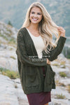 Over Sized Crochet Knit Cardigan Tops vendor-unknown Olive S