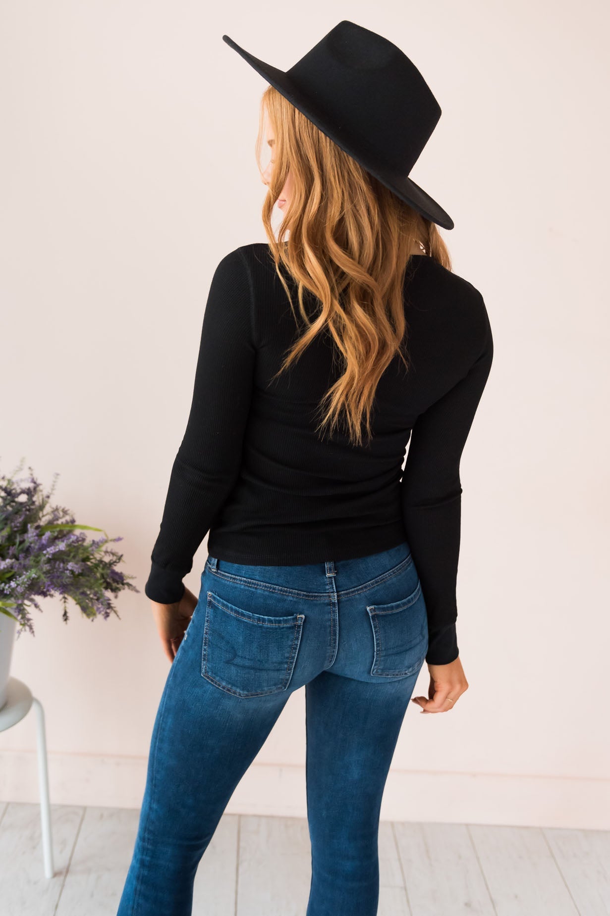 Changing Skies Modest Thermal Henley Top NeeSee's Dresses 