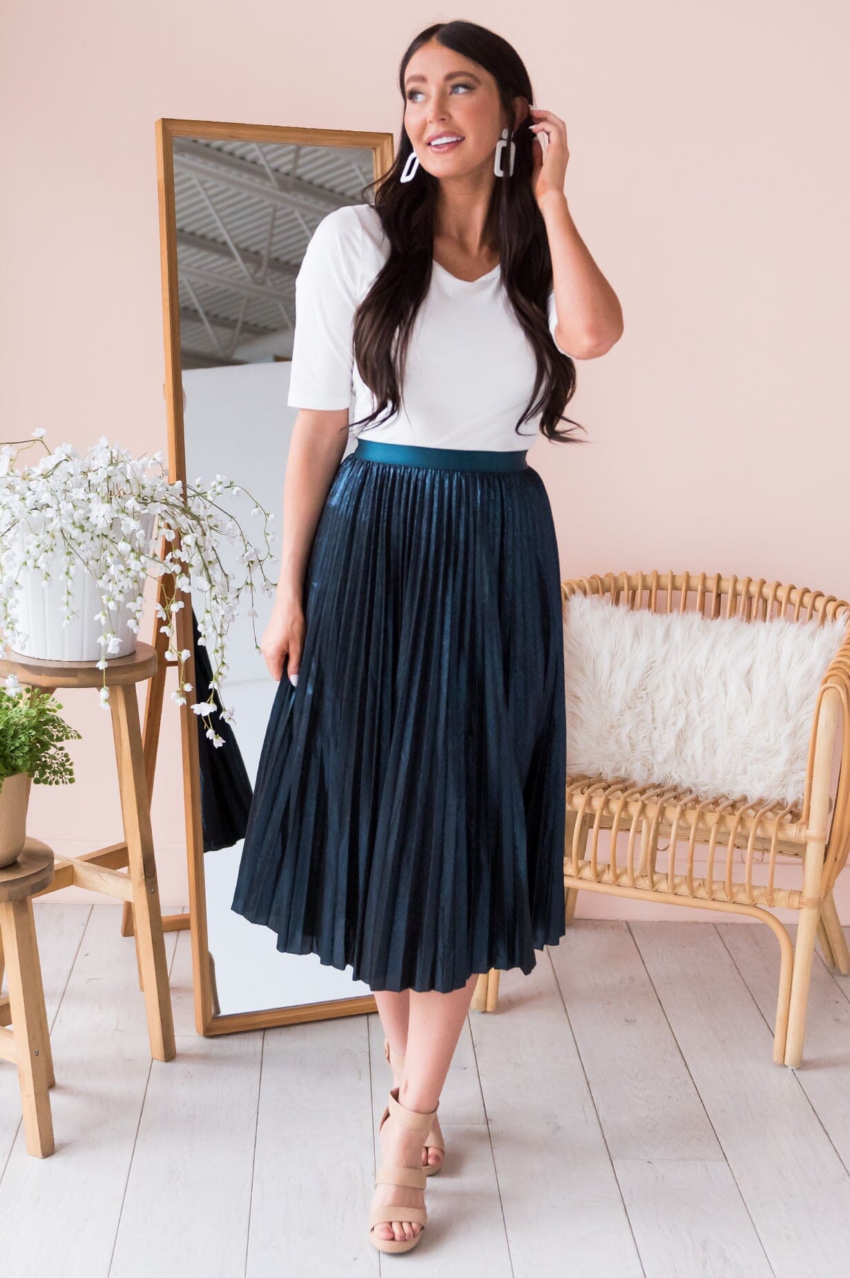 Shine Bright Darling Modest Pleat Skirt NeeSee's Dresses 