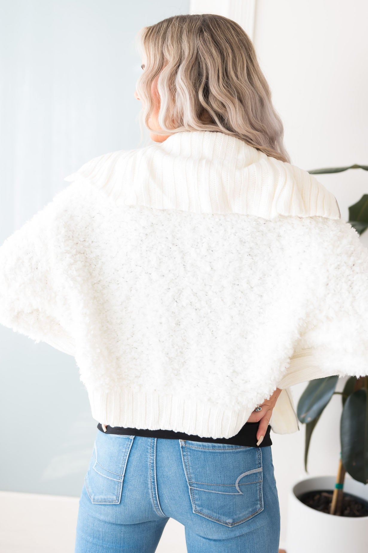 I FALL for you Everyday Modest Fuzzy Chenille Zip-Up Modest Dresses vendor-unknown 