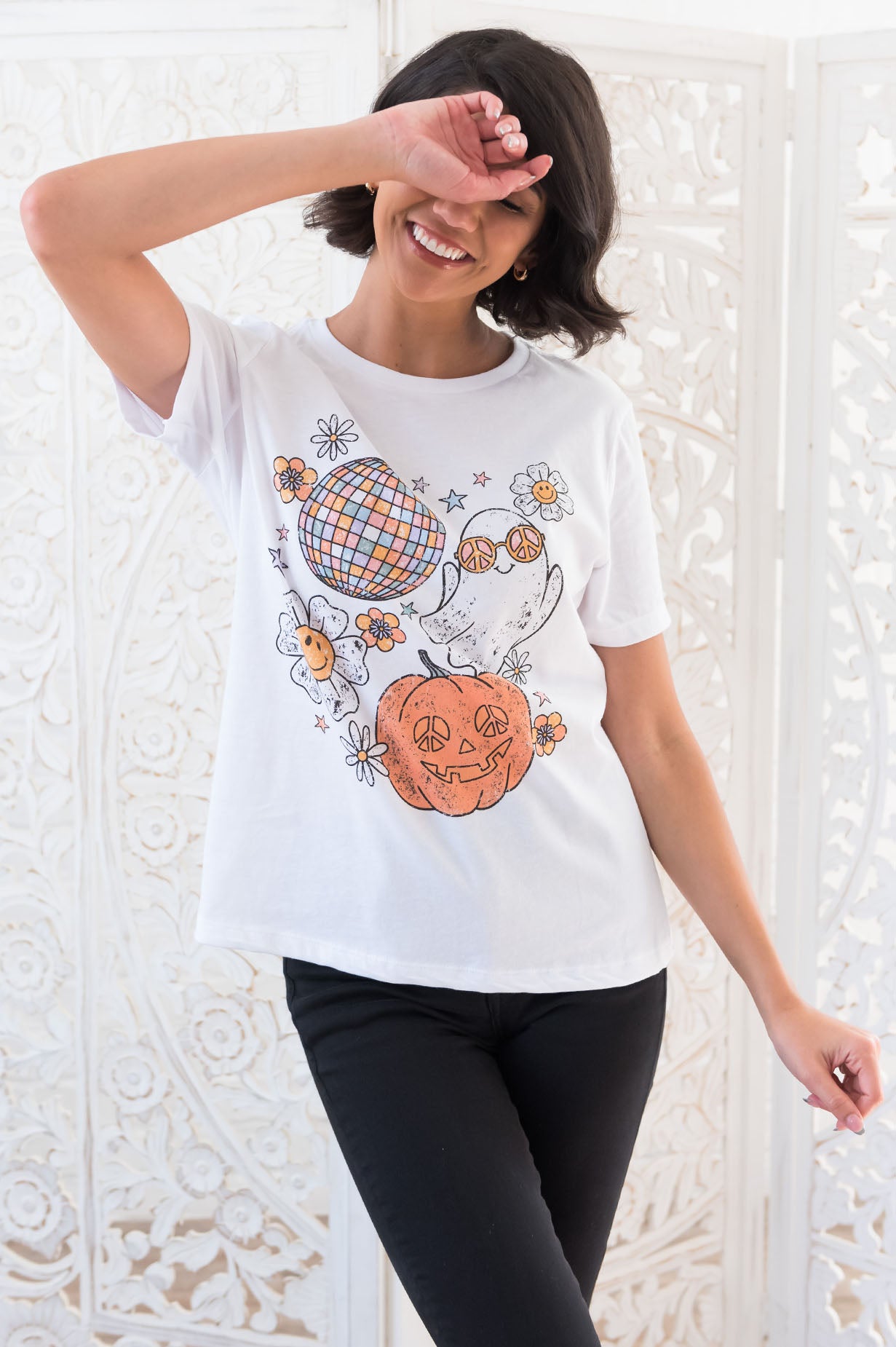Retro Halloween Modest Graphic Tee Modest Dresses vendor-unknown 