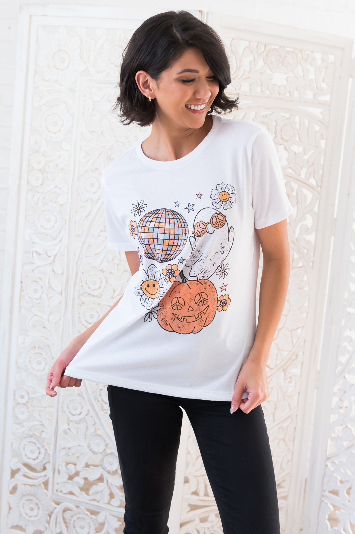 Retro Halloween Modest Graphic Tee Modest Dresses vendor-unknown 