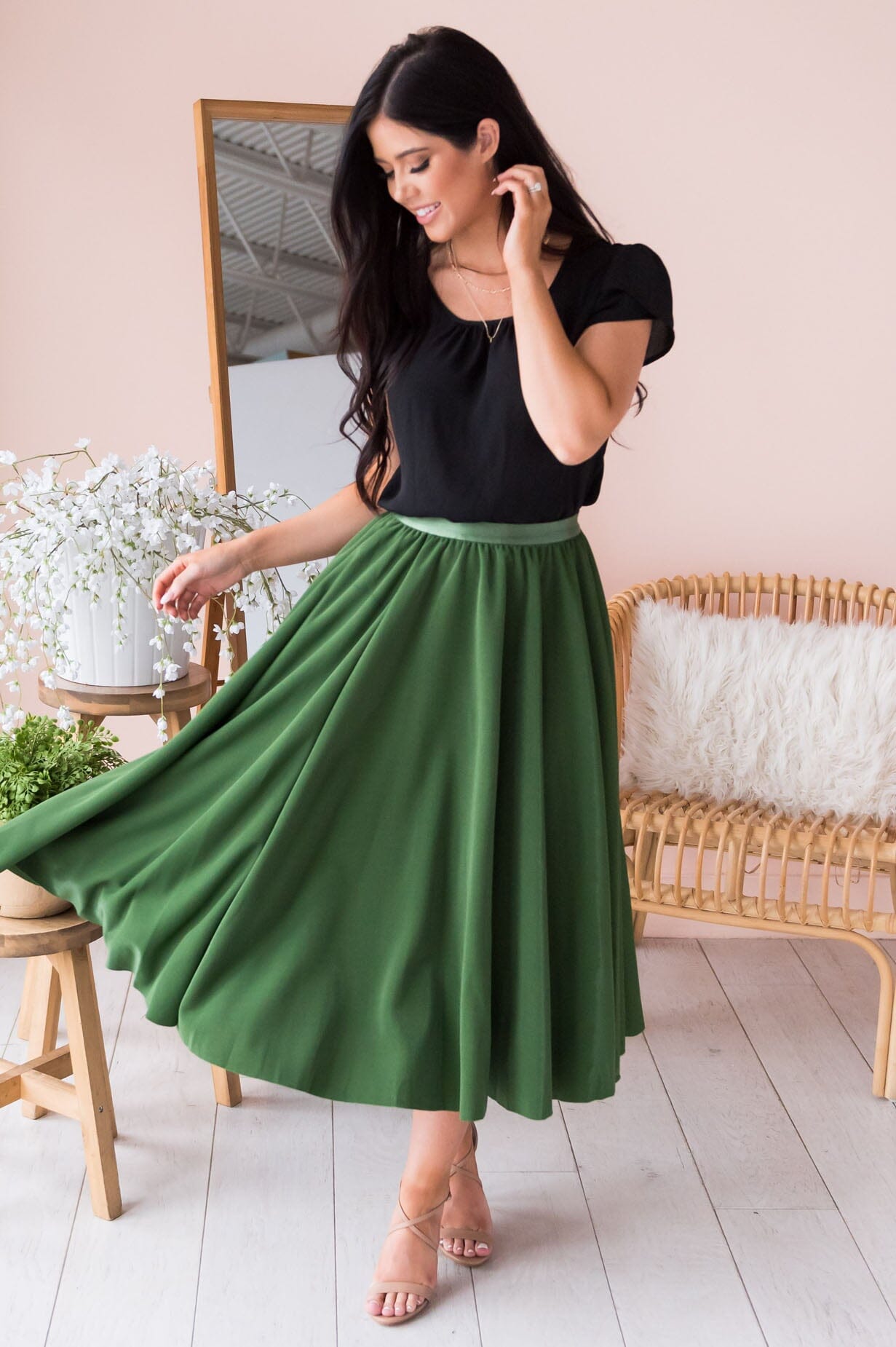 Full Of Charm Modest Circle Skirt Skirts vendor-unknown 