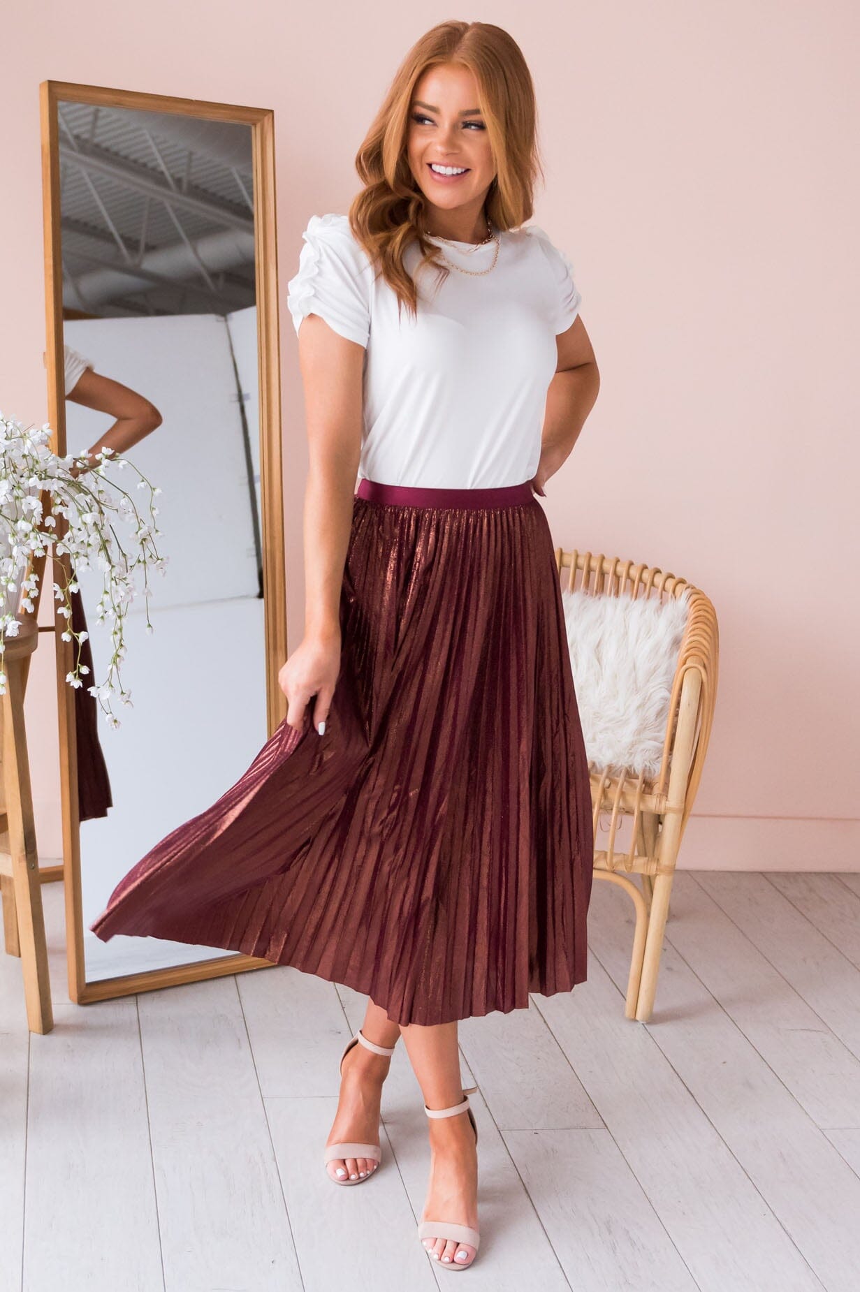 Shine Bright Darling Modest Pleat Skirt NeeSee's Dresses 