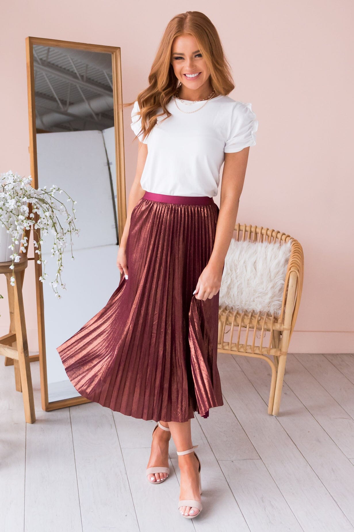 Shine Bright Darling Modest Pleat Skirt NeeSee's Dresses 