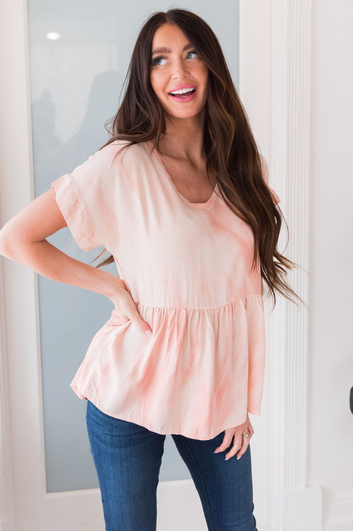 Dreams Come True Modest Babydoll Blouse Tops vendor-unknown 