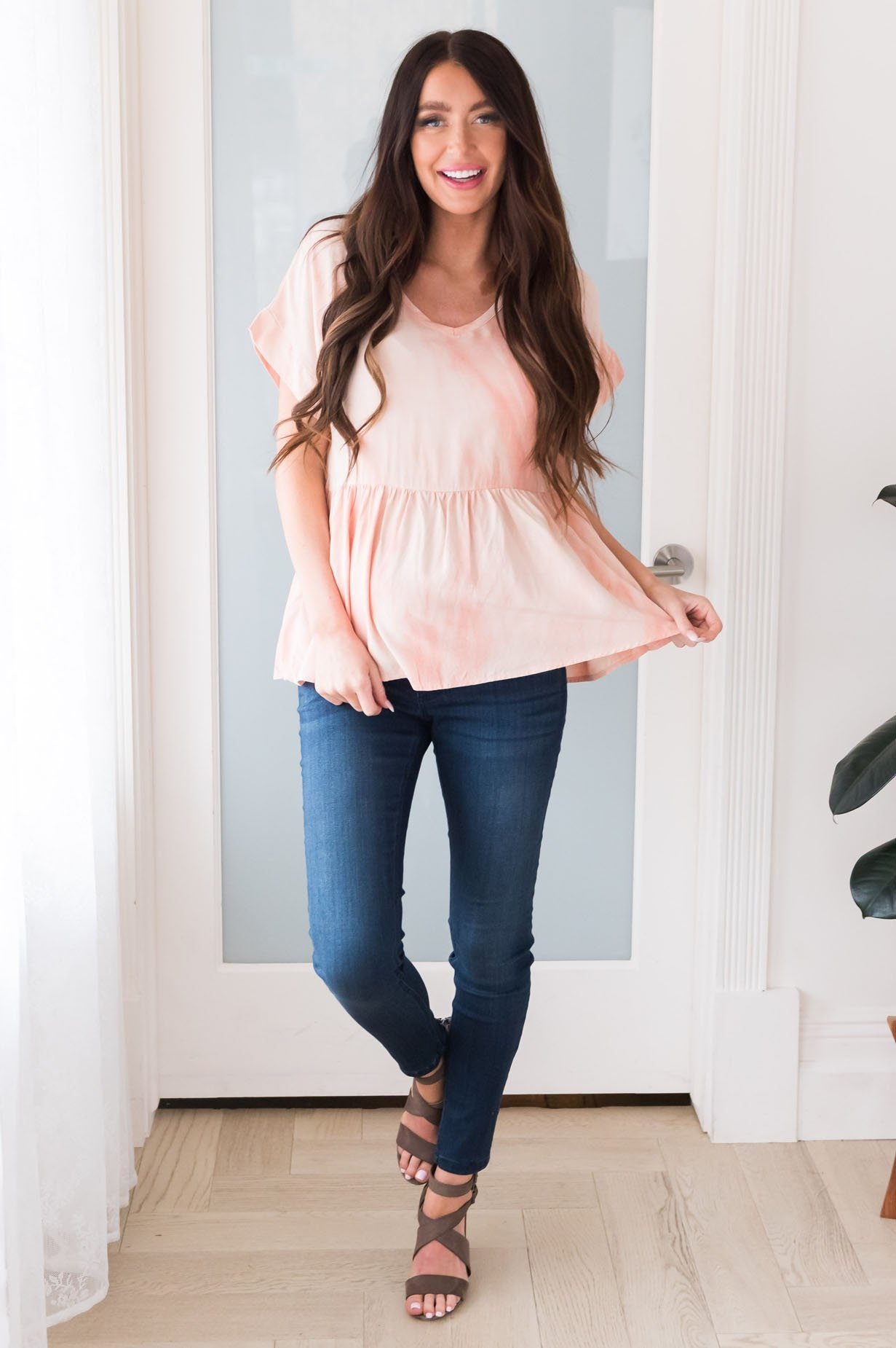 Dreams Come True Modest Babydoll Blouse Tops vendor-unknown 