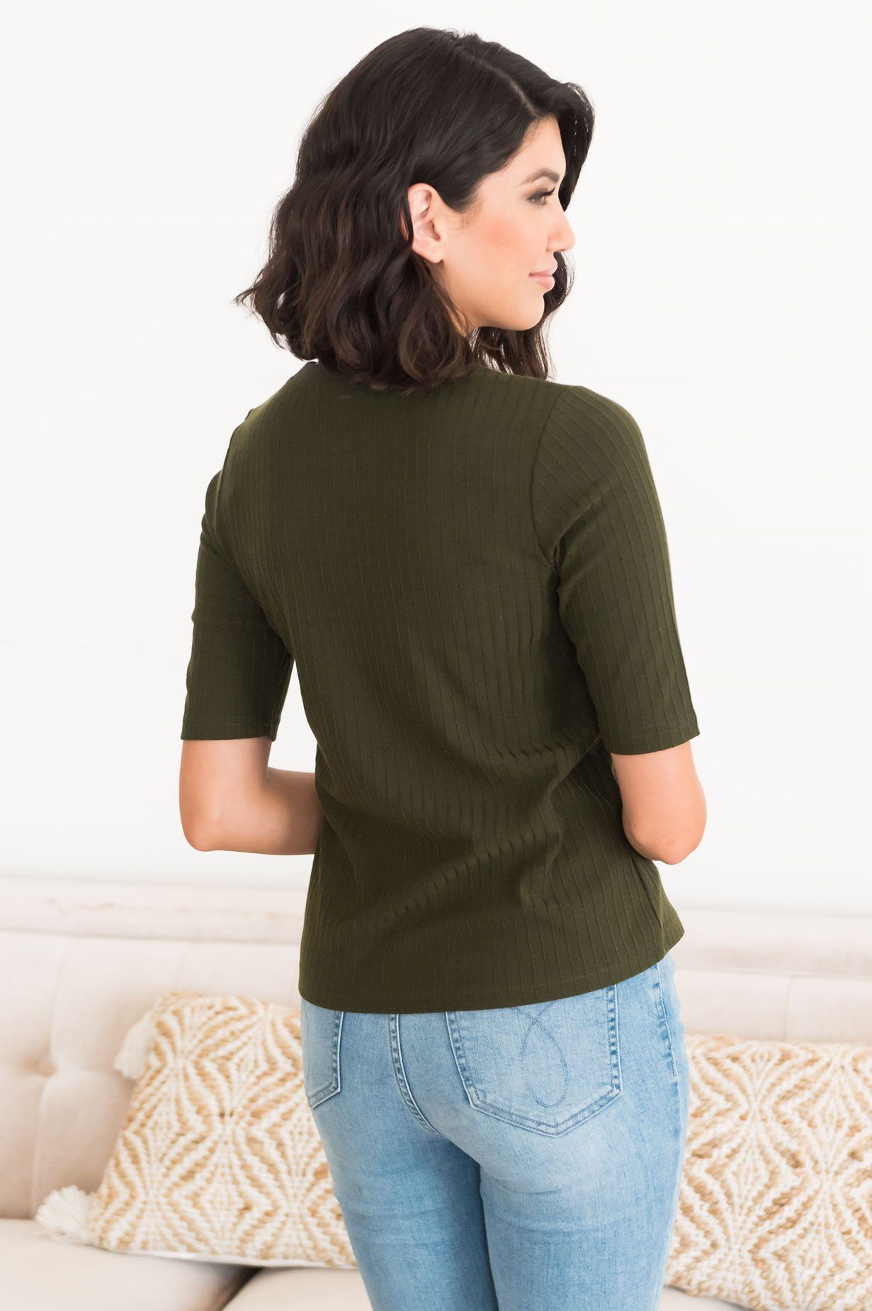 Falling For Basics Modest Blouse Modest Dresses vendor-unknown 