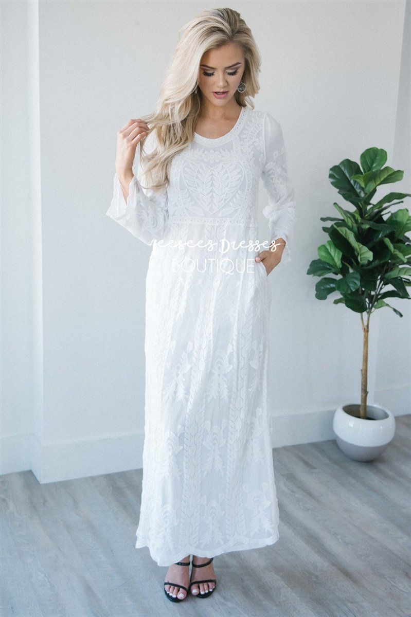 Day Dreamer Lace Full Length Dress Modest Dresses vendor-unknown 