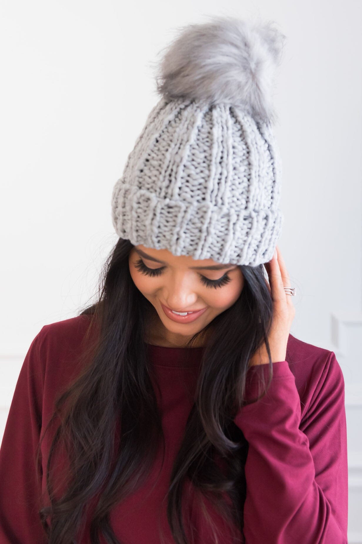 Stay Warm Faux Fur Pom Pom Beanie Accessories & Shoes Leto Accessories 