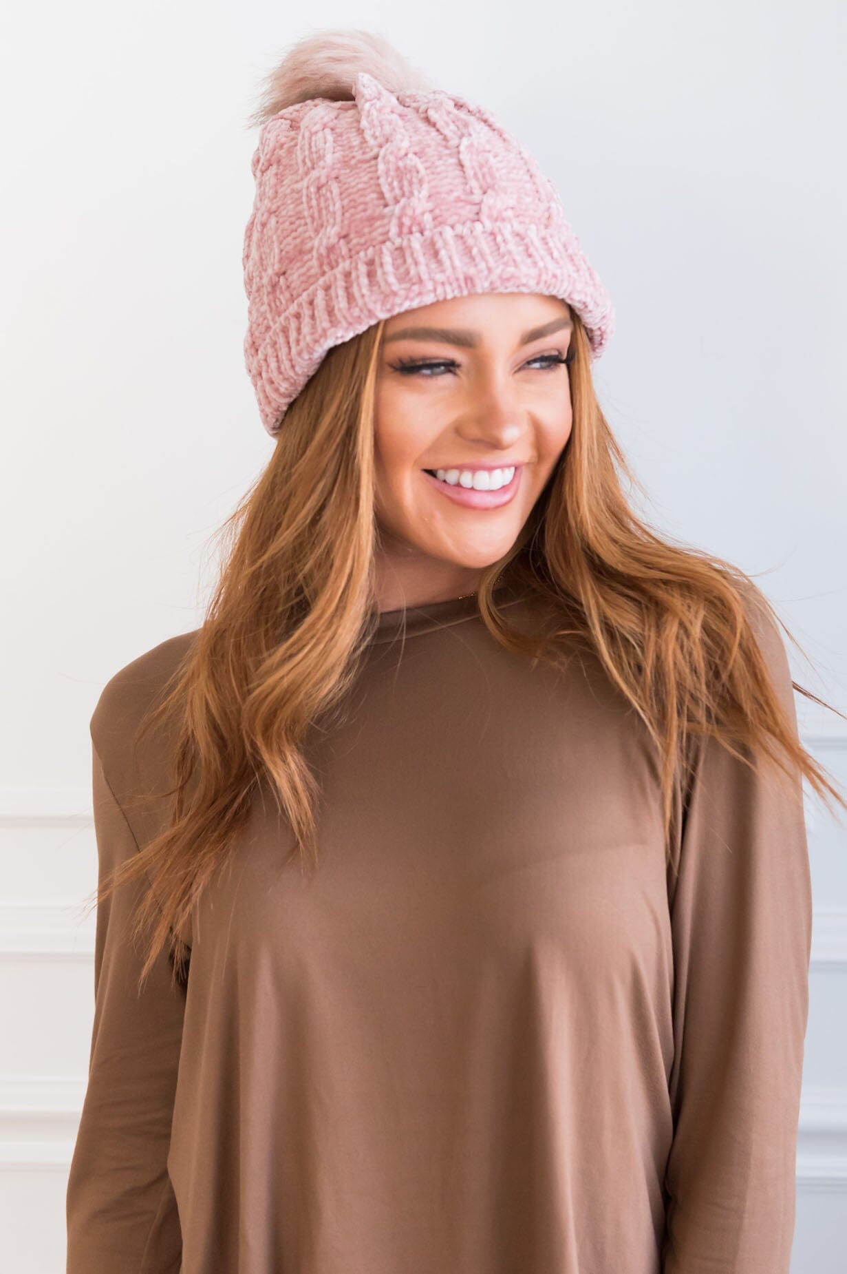 Stay Cozy Chenille Pom Pom Beanie Accessories & Shoes Leto Accessories 