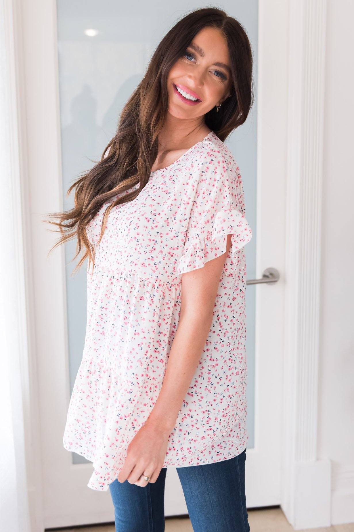 Sweet Success Floral Blouse Modest Dresses vendor-unknown 