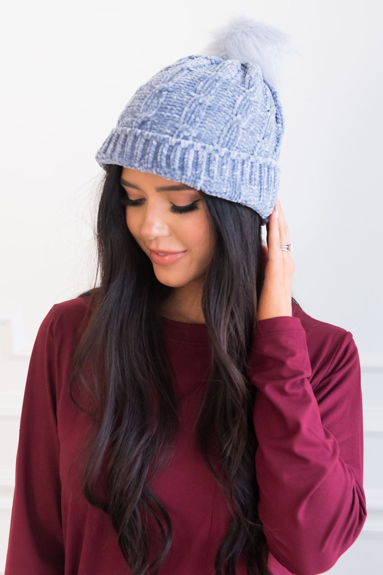 Stay Cozy Chenille Pom Pom Beanie Accessories & Shoes Leto Accessories 