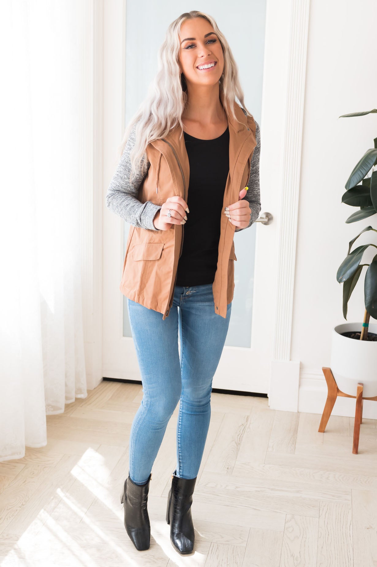 Bring on Fall Modest Light Weight Zip-Up Hoodie Modest Dresses vendor-unknown 