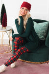 Red Green & Navy Plaid Christmas Leggings Accessories & Shoes vendor-unknown