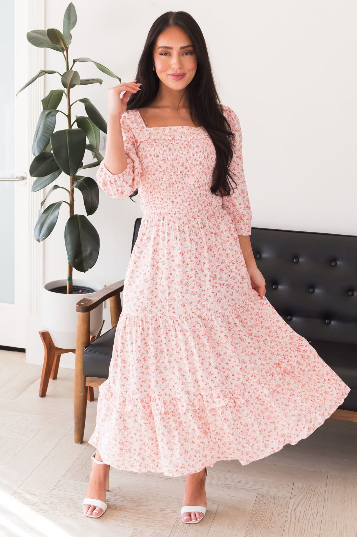 The Rozalyn Modest Floral Dress NeeSee's Dresses