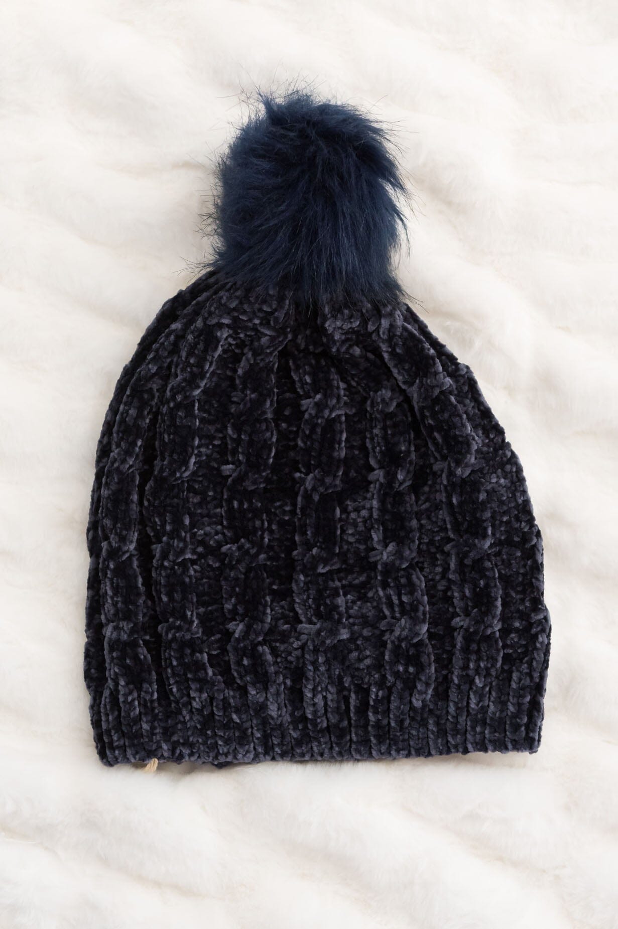 Stay Cozy Chenille Pom Pom Beanie Accessories & Shoes Leto Accessories 