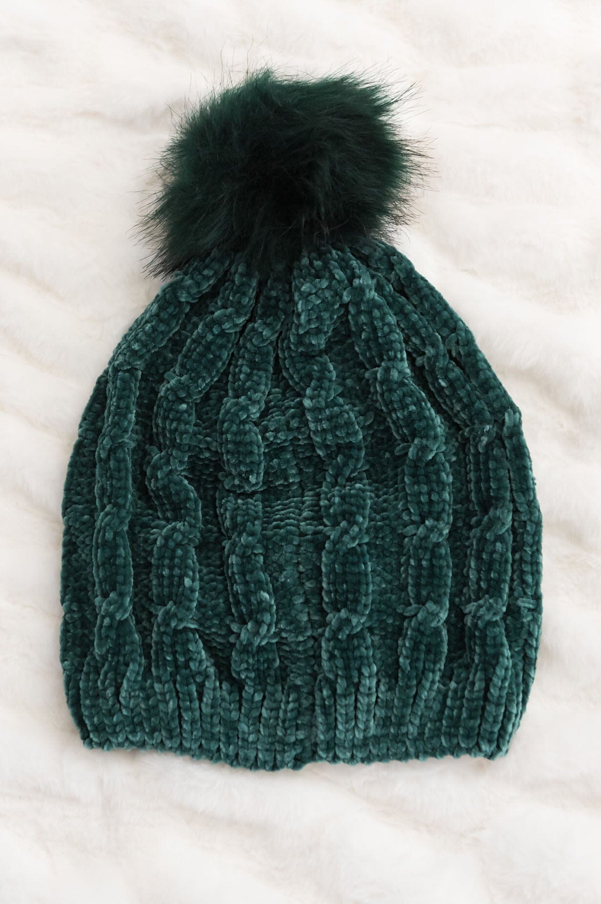 Stay Cozy Chenille Pom Pom Beanie Accessories & Shoes Leto Accessories 