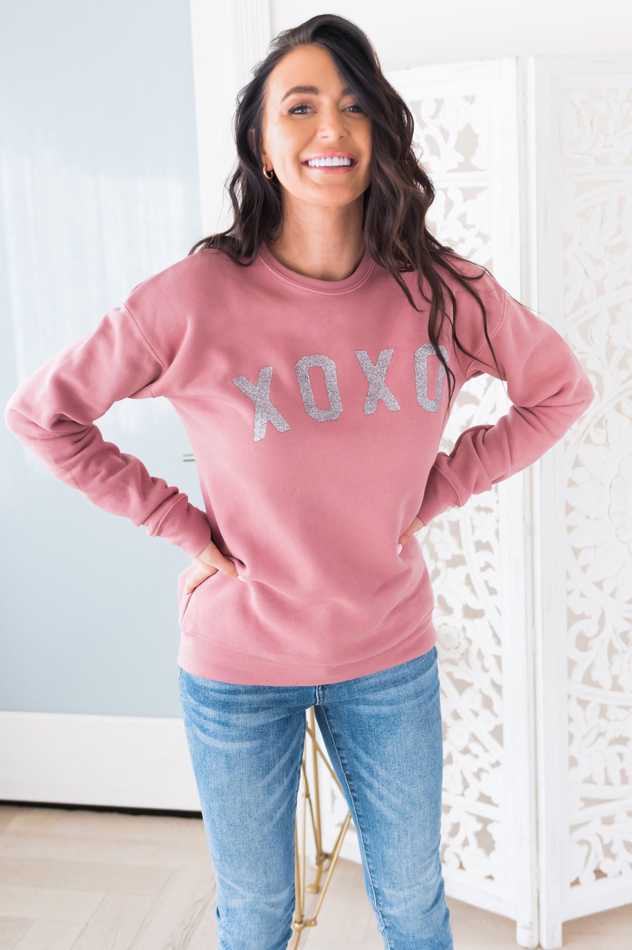 Hugs & Kisses Modest Sweatshirt Modest Dresses vendor-unknown 