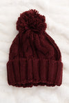 Sit By The Fire Cable Knit Pom Pom Beanie Accessories & Shoes Leto Accessories
