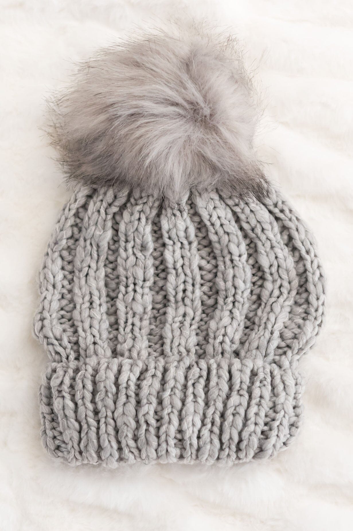 Stay Warm Faux Fur Pom Pom Beanie Accessories & Shoes Leto Accessories 