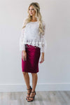 Perfect Fit Cranberry Pencil Skirt Skirts vendor-unknown