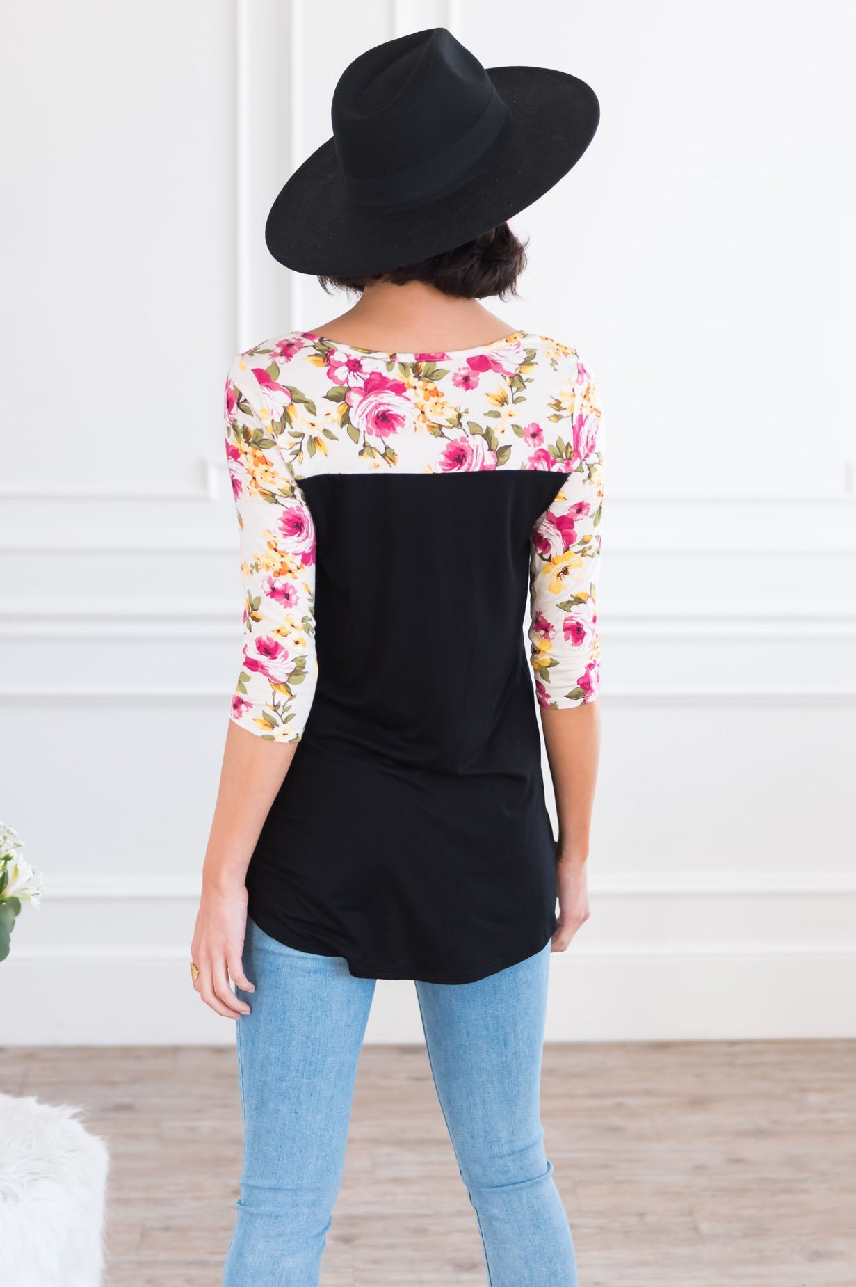 Bloom Season Modest Pocket Baseball Tee NeeSee's Dresses 