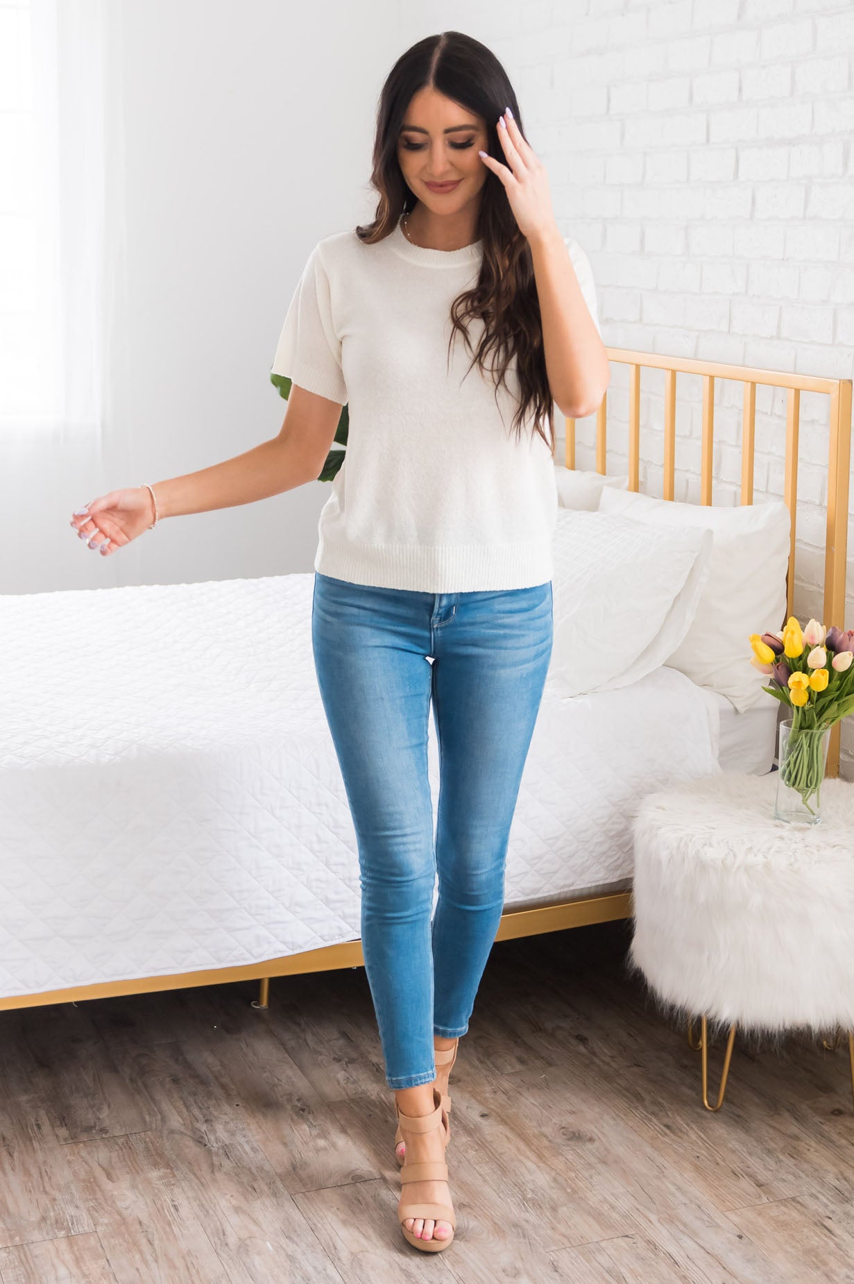 Afternoon Brunching Modest Lightweight Sweater Tops vendor-unknown 