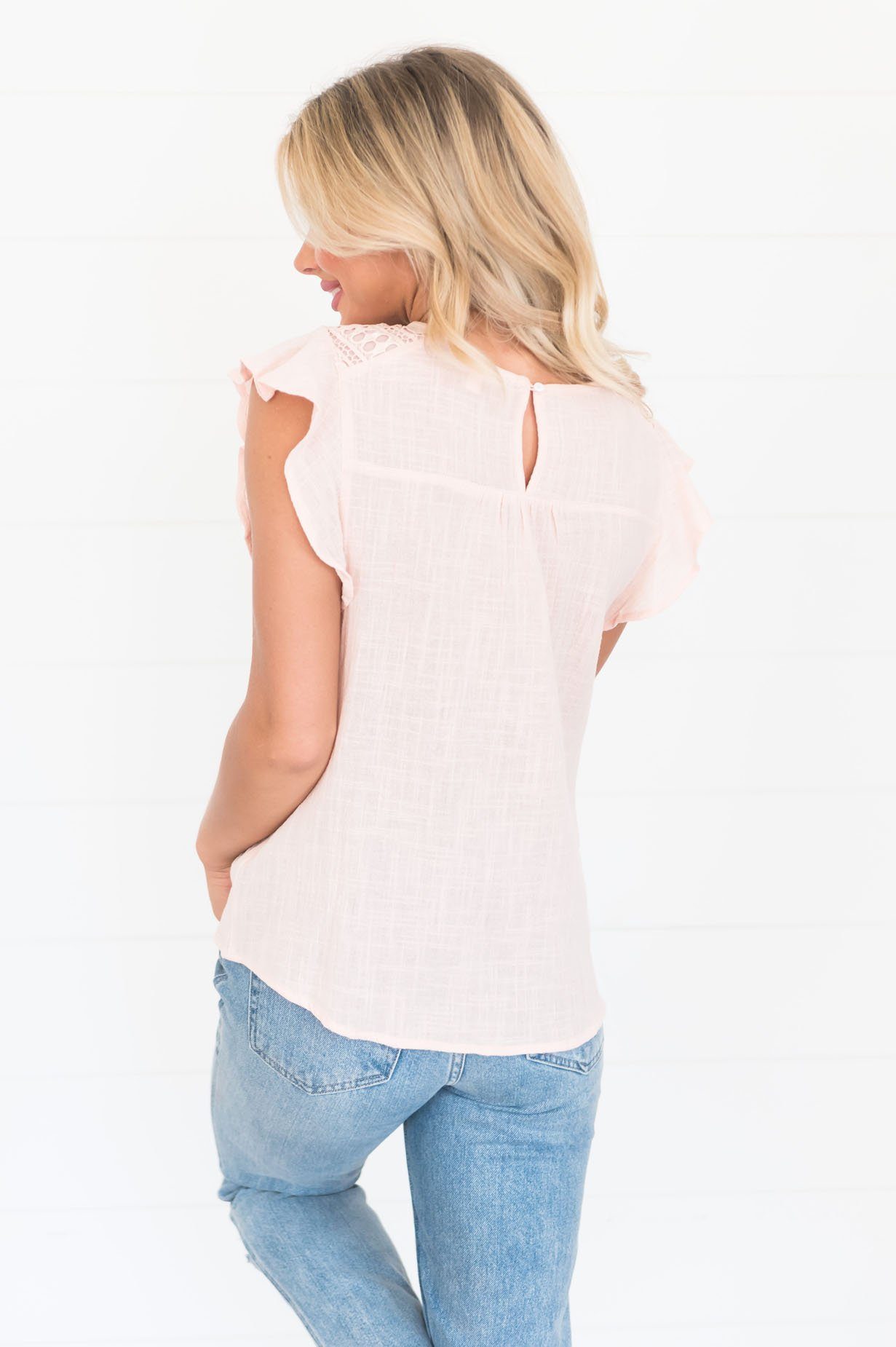 Must Be Fate Eyelet Embroidery Modest Top Modest Dresses vendor-unknown 