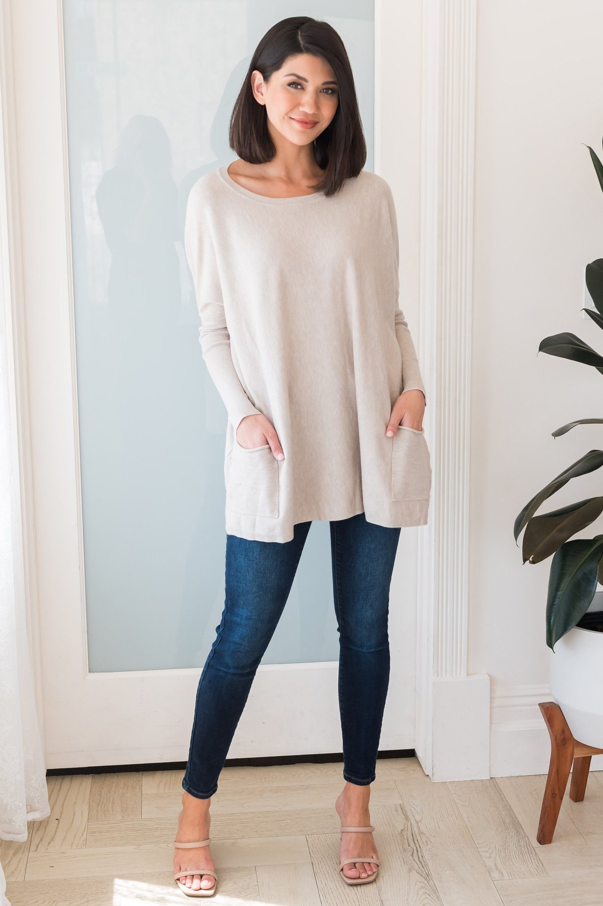 Casual Chic Modest Oversize Sweater Tops vendor-unknown 